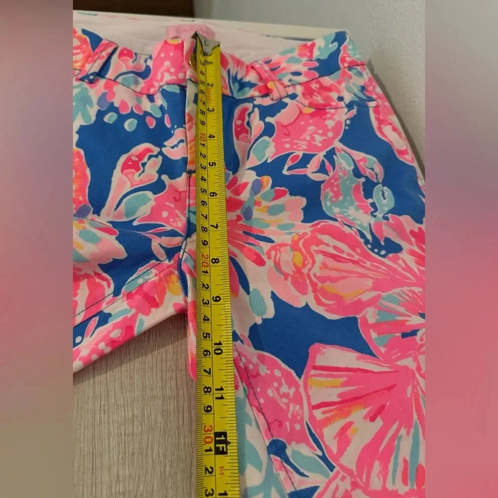 Lilly Pulitzer Sadie Stretch Crab Cropped Pants Bright Coastal South Beach Sz 0 - Picture 7 of 11
